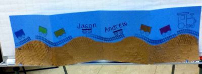 Train for twins
made for a co-worker who just had twins. Made big enough so the whole store can sign.
