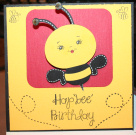 Hap'bee Birthday Card
This is a card I made for my niece using my Cricut and the bees4me set.
Keywords: birthday bees4me