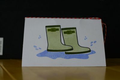 "WATER" you up to?
that sentiment is stamped inside the card. 

