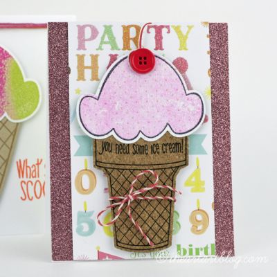 You Need Some Ice Cream
Here's a card I created using lots of texture from glitter cardstock and adhesive cork! The dies cut through both surfaces like a boss!
