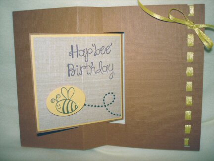 Hap-Bee Birthday Card - Inside

