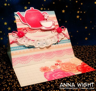 Tea w/ Stand-up
Cheerful colors, tea, and lace ... three wonderful things!
