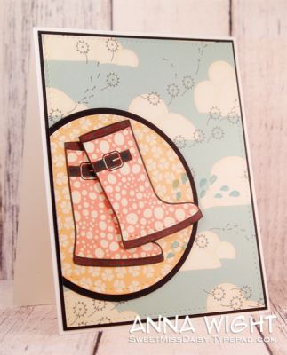 Splish Splash!
Using the outline boot stamp with patterned paper makes for an endless number of cute boots!
Keywords: Anna Wight, Boots4Rain, boot, rain, spring