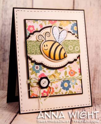 Bee and Blooms
I used majestic label dies, bee dies, and even a hexagon die under the button, to create this card. I used Sprinkles glitter on the wings of the bee.
Keywords: bee die set majestic label dies hexagon die