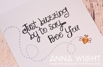 Jar o' Bees - Inside
I even used one of the small die cut bees on the inside of the card .... cute!! :)
