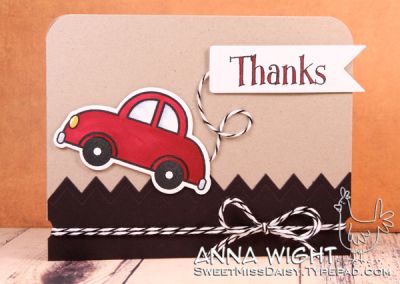 Thanks (for the tow?)
Cars2Drive stamp and car die
Words & Tags (Sizzix)
Banners #2 (Sizzix)
Chevron border die
Keywords: Cars2Drive