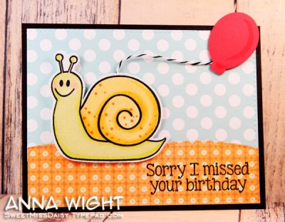 Sorry I Missed Your Birthday
Yes, I really am! :)

Balloon die from the Balloons & Cupcakes stamp/framelit Sizzix/Stephanie Barnard set
