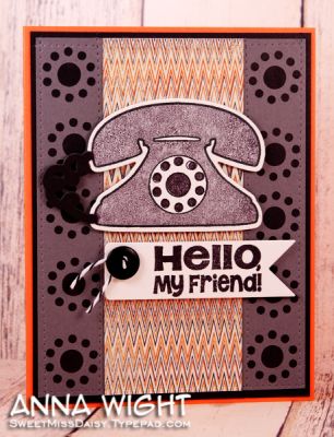 October Phone a Friend... :)
I used stamps and DIES for the Phone4You set to create this card. 
