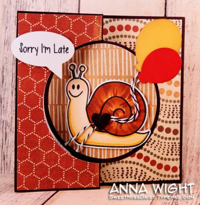 Sorry I'm Late
Circle flip-it
Balloons from Balloons & Cupcakes
Sentiment from Postage2Stamp
Keywords: Sizzix Flip-its Cards
