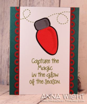 Scalloped Edges and Bee Trail ... LIGHT!
I used TSOL scalloped circle edge die to create the borders, and the bee trail from the Bee4Me stamp set to create the cord. A nice card to mail without additional postage required.
