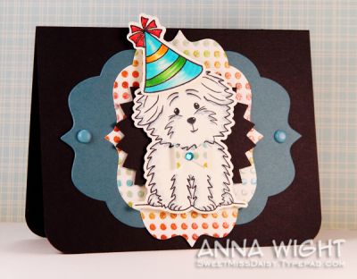 Birthday Cookie
I die cut Cookie, and I die cut the hat! 
Fancy Frames #4 and Zig Zag Circles for the background shapes.

