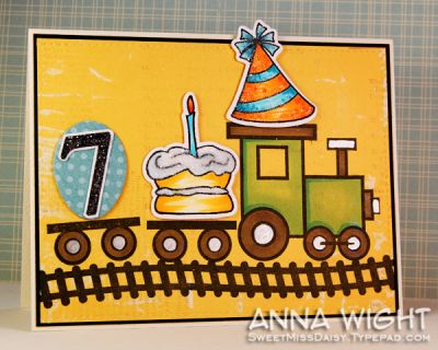 Birthday Train
Cake and hat stamp/die from the Cookie set.

