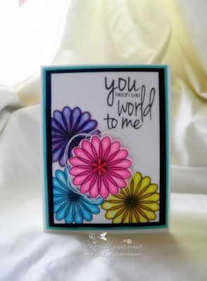 Happy Birthday 
Hi, Ive used my Phrases2say stamp and the Flowers&tags dies and stamps, I stamped the flower then colored it with my copics ..
