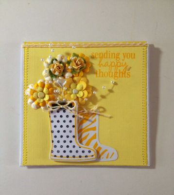 Sending You Happy Thoughts 
Hi 
I made this card using both Boots stamps and I just love this set. 
I hope you like my creation. 
Keywords: Boots4 rain patterns 4 boots 