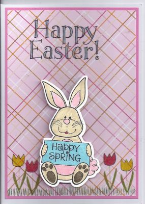 Happy Spring
used old scrap of paper, maker unknown. bunny4Easter stamp and coordinating die, colored in with Tim Holtz Distress Markers
Keywords: bunny4Easter