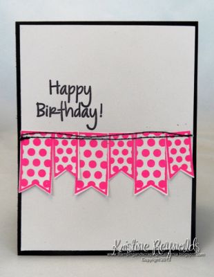*Pretty Pink Banners
I used my sewing machine to sew the banners on.  Quick and easy CAS card!
Keywords: Banners for Jeanne, birthday, greetings4birthday