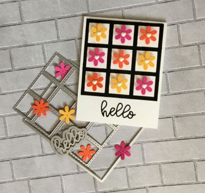 Hello
Keywords: stitched window die hello flowers