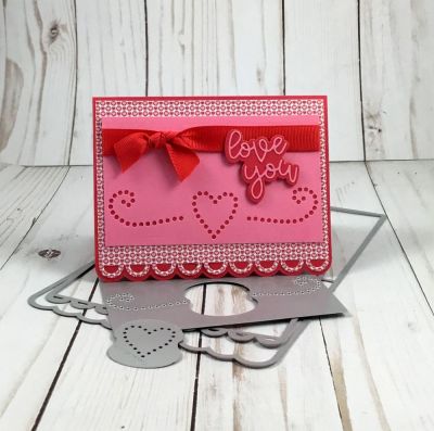 "Love"ly Ribbon Edge Card
Keywords: Ribbon Edge Card Die love anniversary wedding words3jars dies