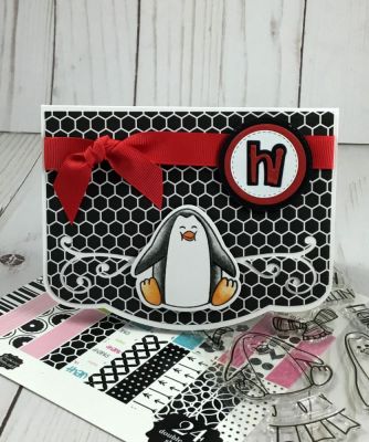 Hi Penguin
Keywords: elegant edge A2 card penguins2stamp