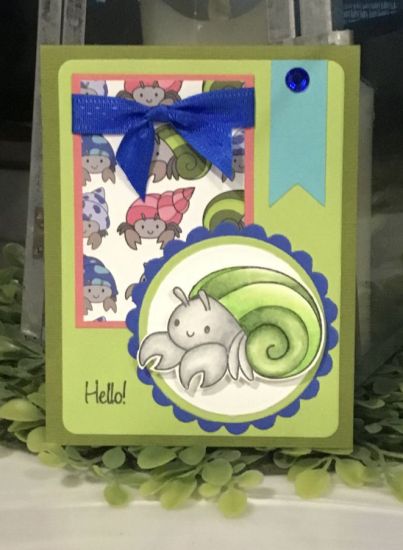 Hello 
Keywords: Hermit crab,summer,hello,card kit