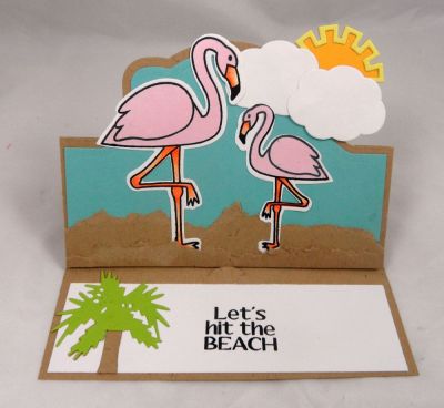 Lets Hit the beach
Keywords: flamingo2stamp, stand up card, patterns4flamingos, flamingo dies, beach