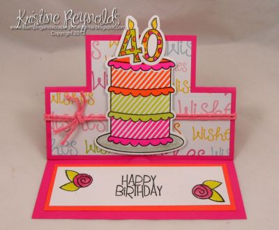 Happy 40th
These Numbers4cake stamps and dies are a must have for all your birthday cards.  What a great way to personalize your card!
Keywords: numbers4cake dies birthday cake2stamp square stand up card