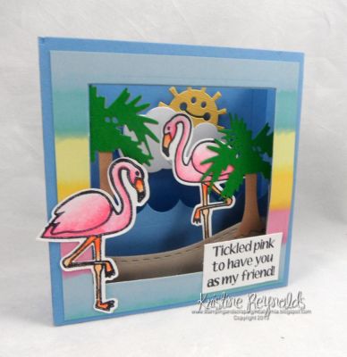 Flamingo Scene
Love how this fun shadow box turned out!  The waves are from the Whale die set and the sand is from the new borders set.
Keywords: Shadow Box Card Die whale dies border dies flamingo2stamp flamingo dies Hello Sunshine