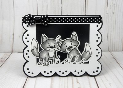 Hello Foxes
Keywords: drop in greetings scallop edge card die foxes2stamp