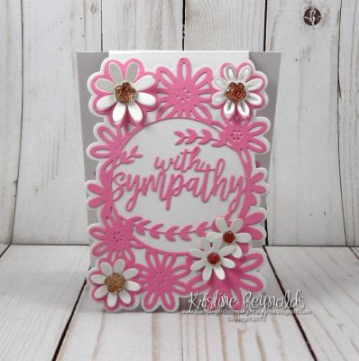 With Sympathy
Keywords: sympathy circle die sizzix flower and circle drop in card die