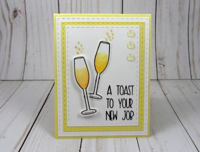 New Job
Keywords: congratulations new job words4toasting champagne glass dies