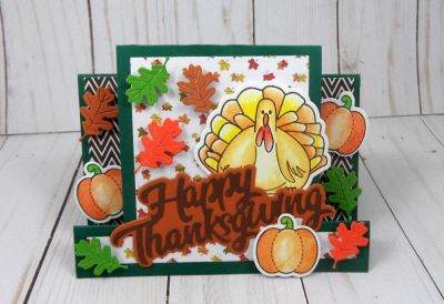 Happy Thanksgiving
Keywords: turkey pudgie step up card die leaf dies Thanksgiving