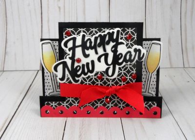 Happy New Year!
Keywords: champagne glasses step up card die happy new year words4toasting happy new year