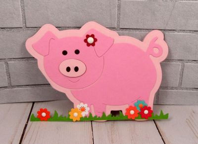 Pretty Piggy
Keywords: pig fold it mini flower die grass