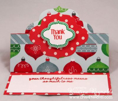 Christmas Thank You
I made about 20 of these today!  So quick and easy.  The paper is American crafts.
Keywords: elegant stand up elegant2stamp thank you