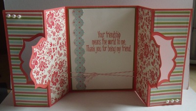 hello, gate fold card3
I created this card using Stephanie's video on making a gate fold card using framelit stand ups.

 Here's the link to my blog for more info
 http://allthingscreativebydi.blogspot.com/2015/03/hello-gate-fold-card.html 
Keywords: Stand-Ups