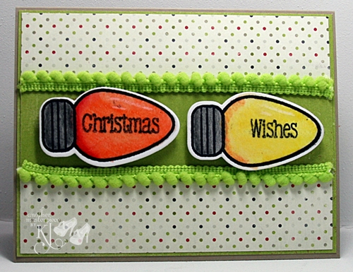 Christmas Wishes
Simple fun card with pom pom fringe
