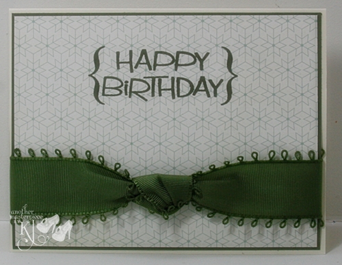 Happy Birthday~KJ
Stamped and ribbon knotten and wrapped
