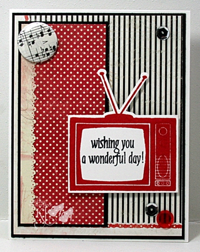 Wonderful Day~KJ
DP, Sequins and die cut TV.
