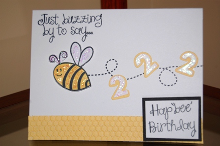 HapBee 2nd Birthday
First card I ever made using Stamps of Life stamps. 
