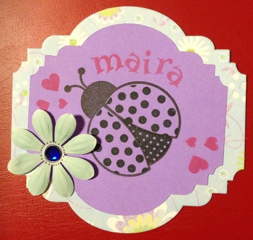 Mini thank you card
A mini personalized thank you card using Stephanie's majestic labels and ladybugs2love stamp set. 
