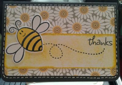 Bee - thank you card
A series of thank you cards featuring TSOL stamp sets. 
