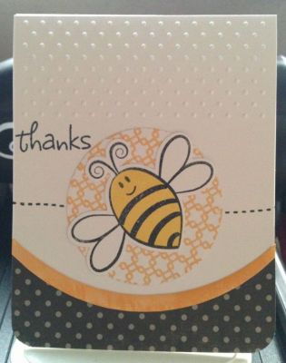 Bee - thank you card 
A series of thank you cards featuring TSOL stamp sets. Idea inspired by www.kwernerdesign.com. 
