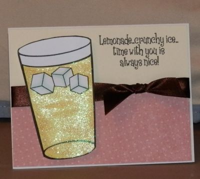 Time With You Card
I added Studio G glitter to the lemonade and the patterned paper is from a Classic K paper stack
