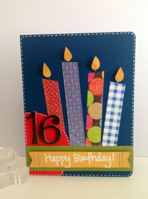 "Happy 16 Birthday"
Keywords: Greeting4birthdays stamp set.