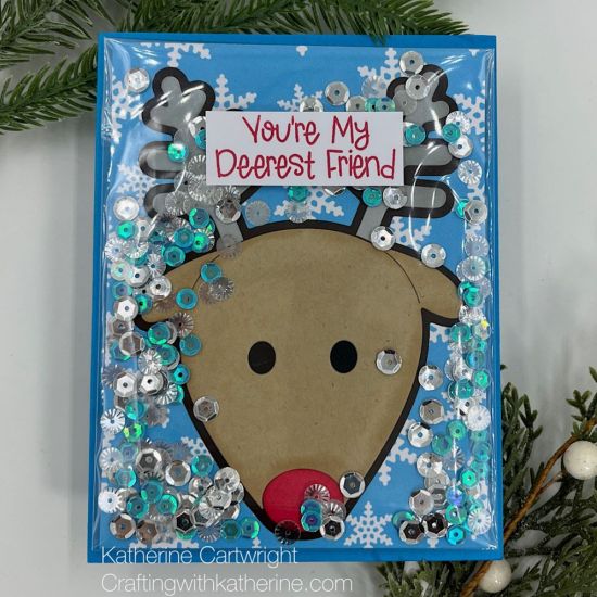 A1 Reindeer Fold it Shaker card
