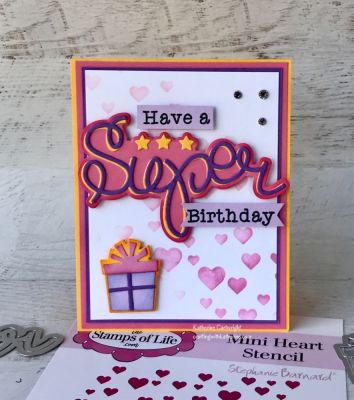 Super Birthday Heart Stencil Card
