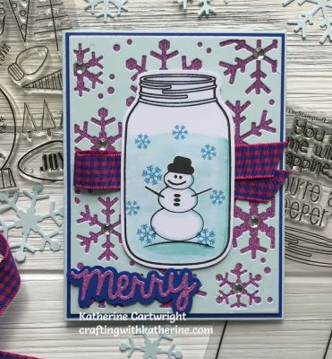 Jar2stamp snow globe
