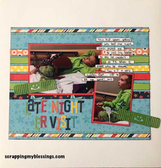 Late Night ER Visit
Scrapbook embellishment using bandages dies
