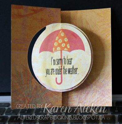 Under the Weather
A simple flip-it card using sparkly background paper and the cute umbrella from 'umbrella4you'
Keywords: Flip-It, umbrella, get well soon