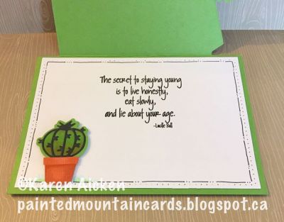 Inside of Birthday Card
Here is the inside of my card - loving those succulent dies too.
Keywords: Birthday, Fold-It, Masculine